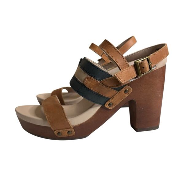 Jambu Viola Hand Crafted Leather Platform Wood Grain Clogs Women's Size 8.5 - Picture 11 of 11